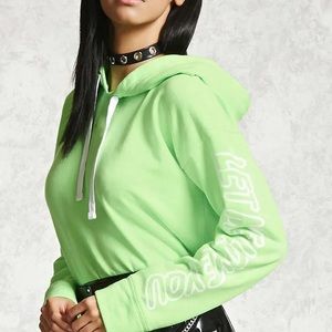 Let me love you green forever 21 hoodie